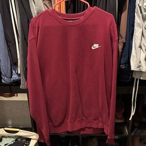Nike Men's Maroon Crewneck Sweater